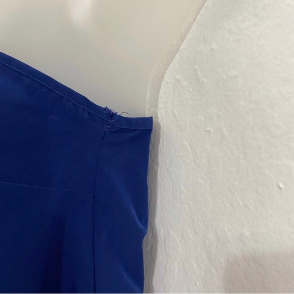 Asos Women’s 2 Dark Blue One Shoulder Classic Midi Dress Bodycon - Picture 3 of 8